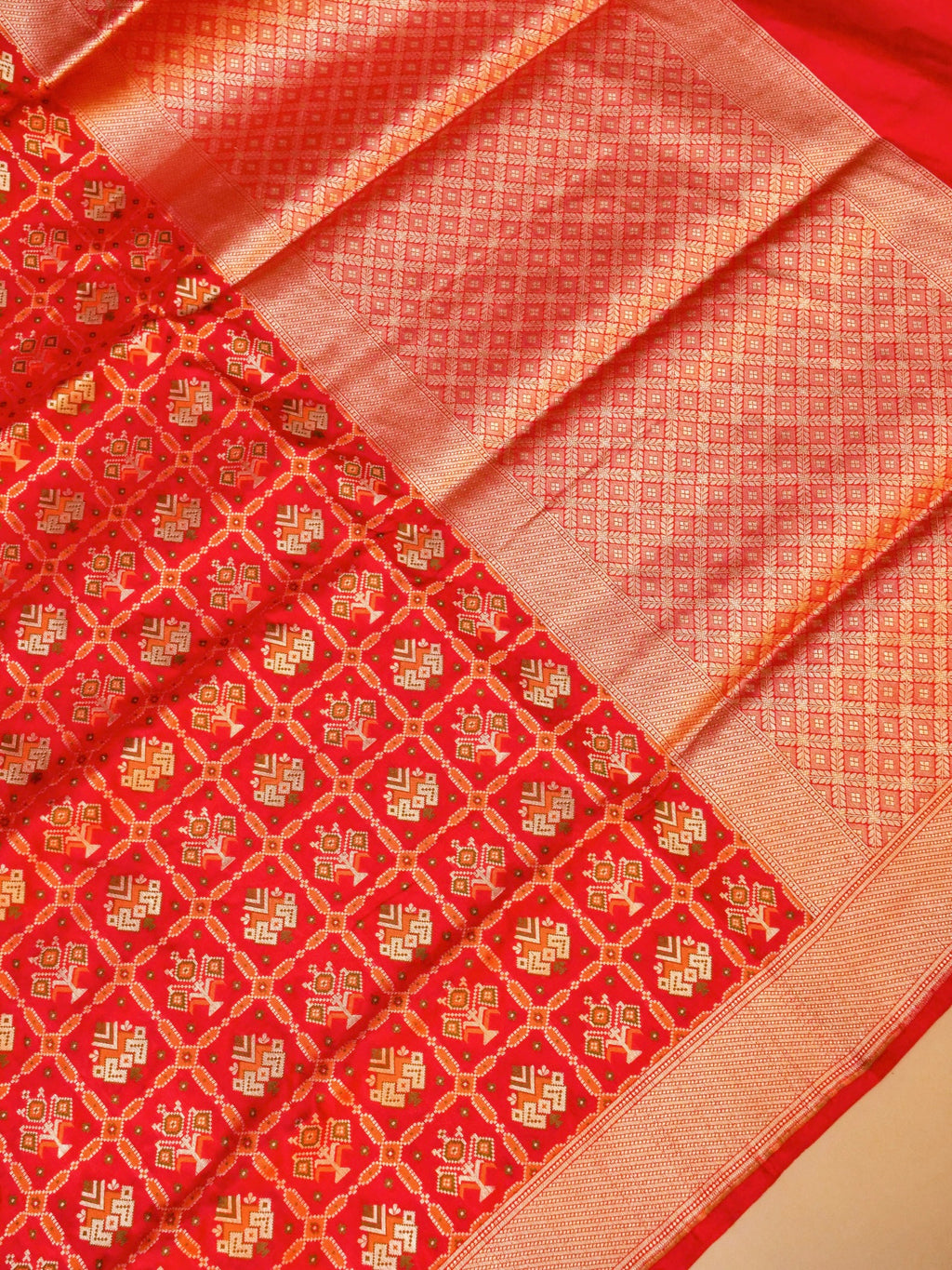 Handwoven Red  Banarasi Katan Silk Saree