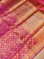 Handwoven Magenta Banarasi Katan Silk  Saree