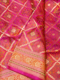 Handwoven Magenta Banarasi Katan Silk  Saree