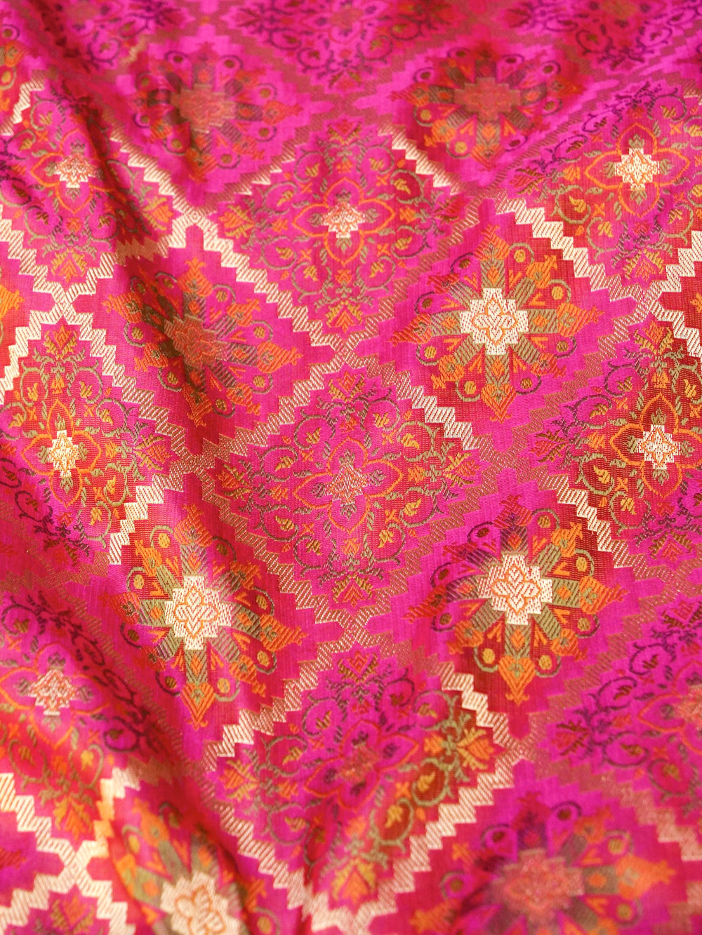 Handwoven Magenta Banarasi Katan Silk  Saree