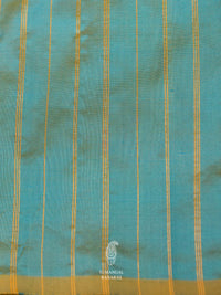 Handwoven Golden White Katan Silk Saree