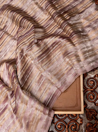 Handwoven Light Mauve Banarasi Kora Organza Silk Saree