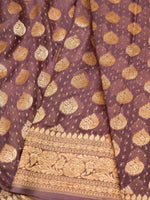Handwoven Jamuni Voilet Banarasi Khaddi Georgette Silk Saree