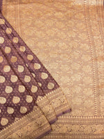 Handwoven Jamuni Voilet Banarasi Khaddi Georgette Silk Saree
