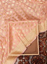 Handwoven Light Pink Banarasi Khaddi Georgette Silk Saree