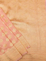 Handwoven Light Pink Banarasi Khaddi Georgette Silk Saree