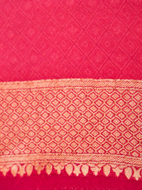 Handwoven Shaded Pink Banarasi Rangkat Khaddi Georgette Silk Saree
