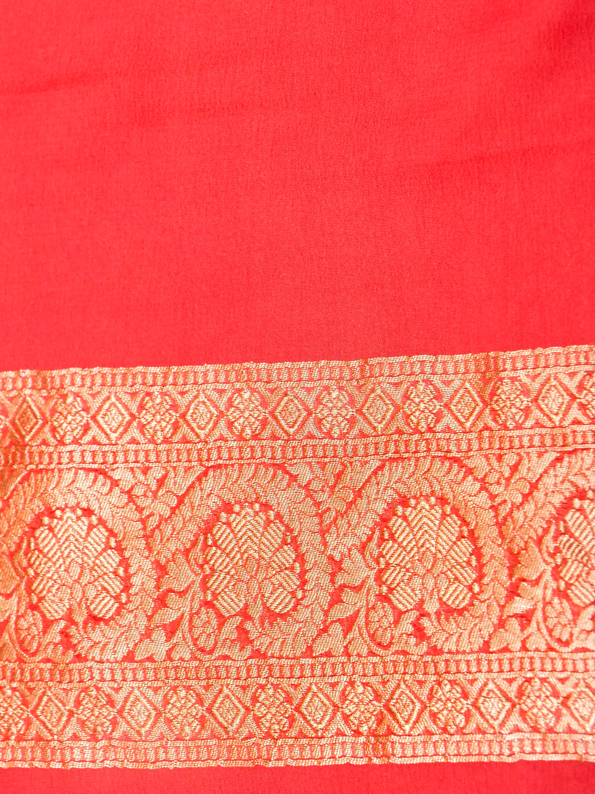 Handwoven Shaded Pink & Orange Banarasi Khaddi Georgette Silk Saree