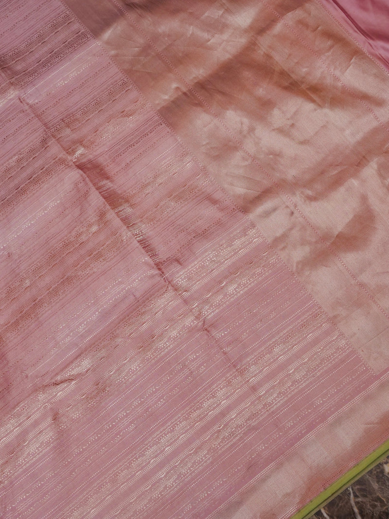 Handwoven Mauve Pink Banarasi Katan Silk Saree