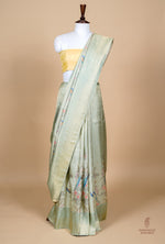 Handwoven Green Banarasi Mashru Silk Saree