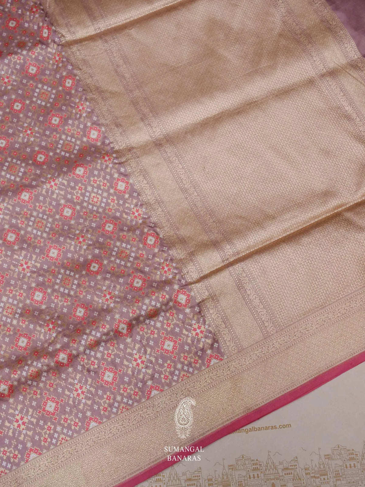 Handwoven Baby Pink Banarasi Pashmina Silk Saree