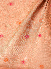 Handwoven Peachy Pink Katan Silk Saree