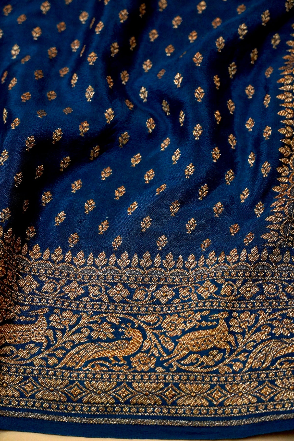 Handwoven Peacock Banarasi Crepe Georgette Saree