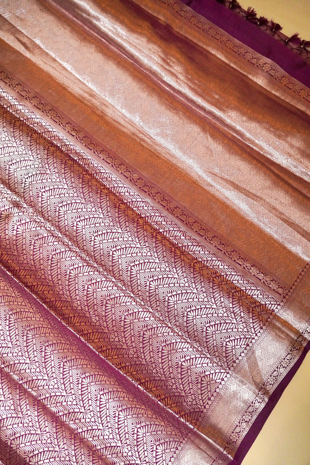 Handwoven Purple Banarasi Tissue Silk Saree