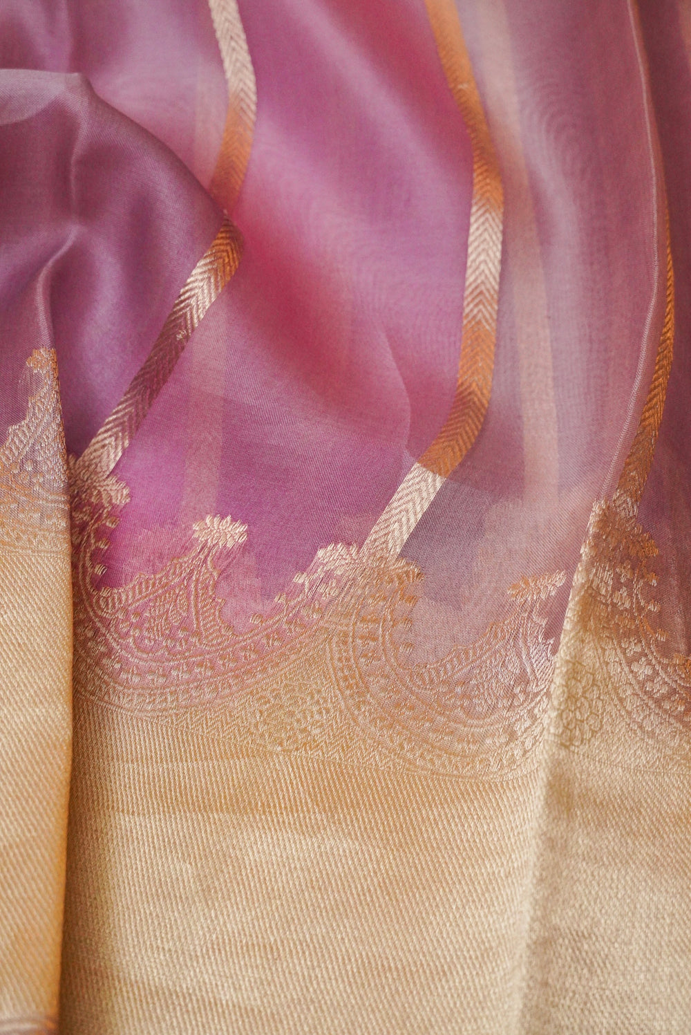 Handwoven Rangkat Banarasi Organza Silk Saree