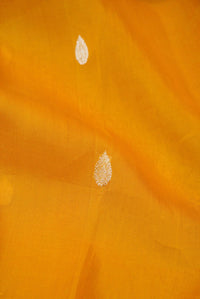 Handwoven Mustard Yellow Banarasi Organza Silk Saree