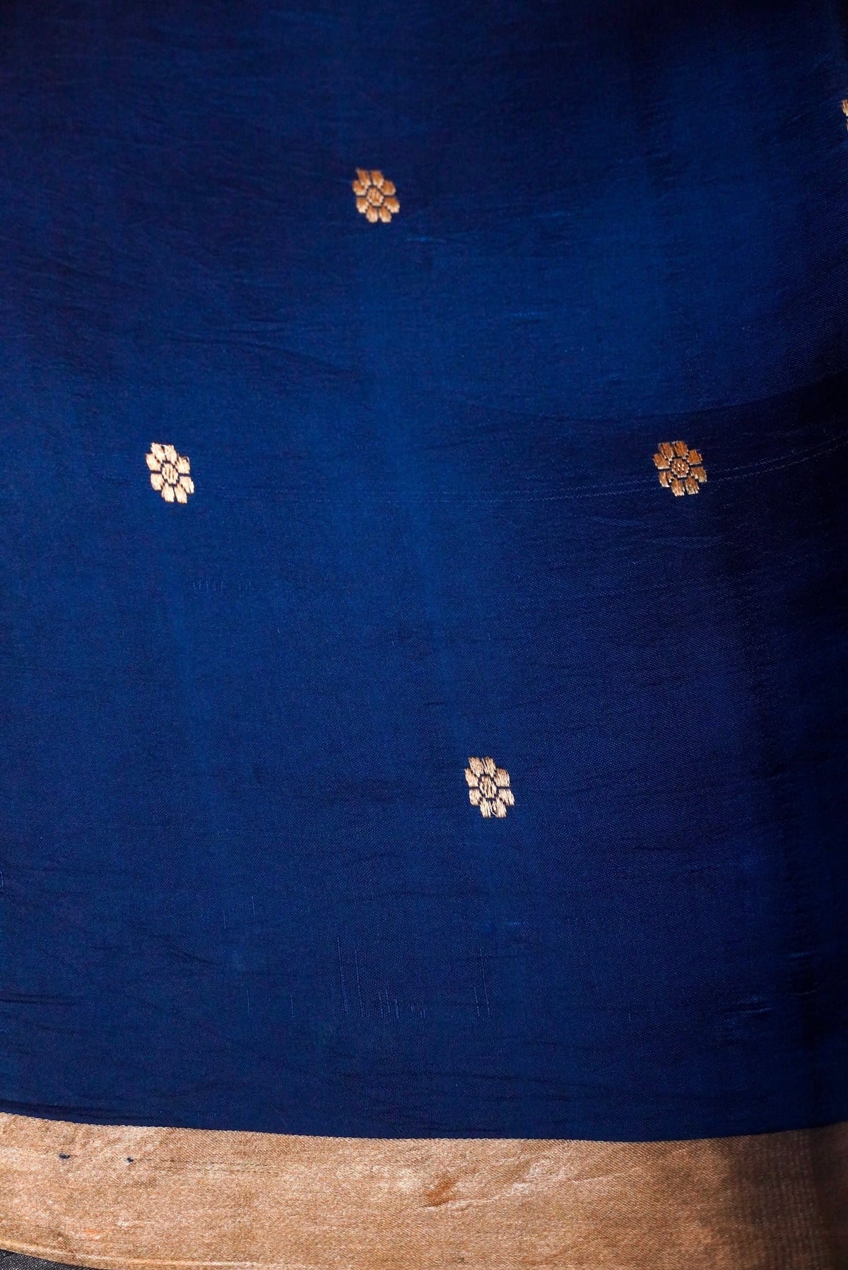 Handwoven Royal Blue Banarasi Mashru Silk Saree