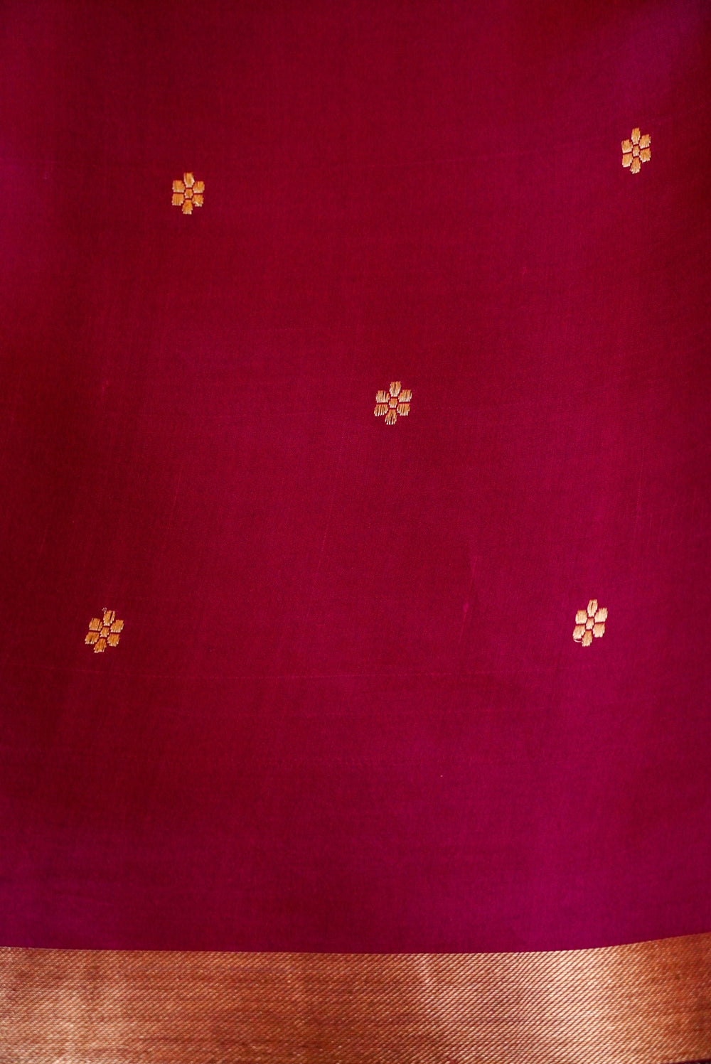 Handwoven Magenta Banarasi Mashru Silk Saree