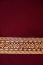 Handwoven Maroon Banarasi Mashru Silk Saree