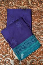 Handwoven Ink Blue Banarasi Katan Silk Saree
