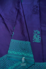 Handwoven Ink Blue Banarasi Katan Silk Saree