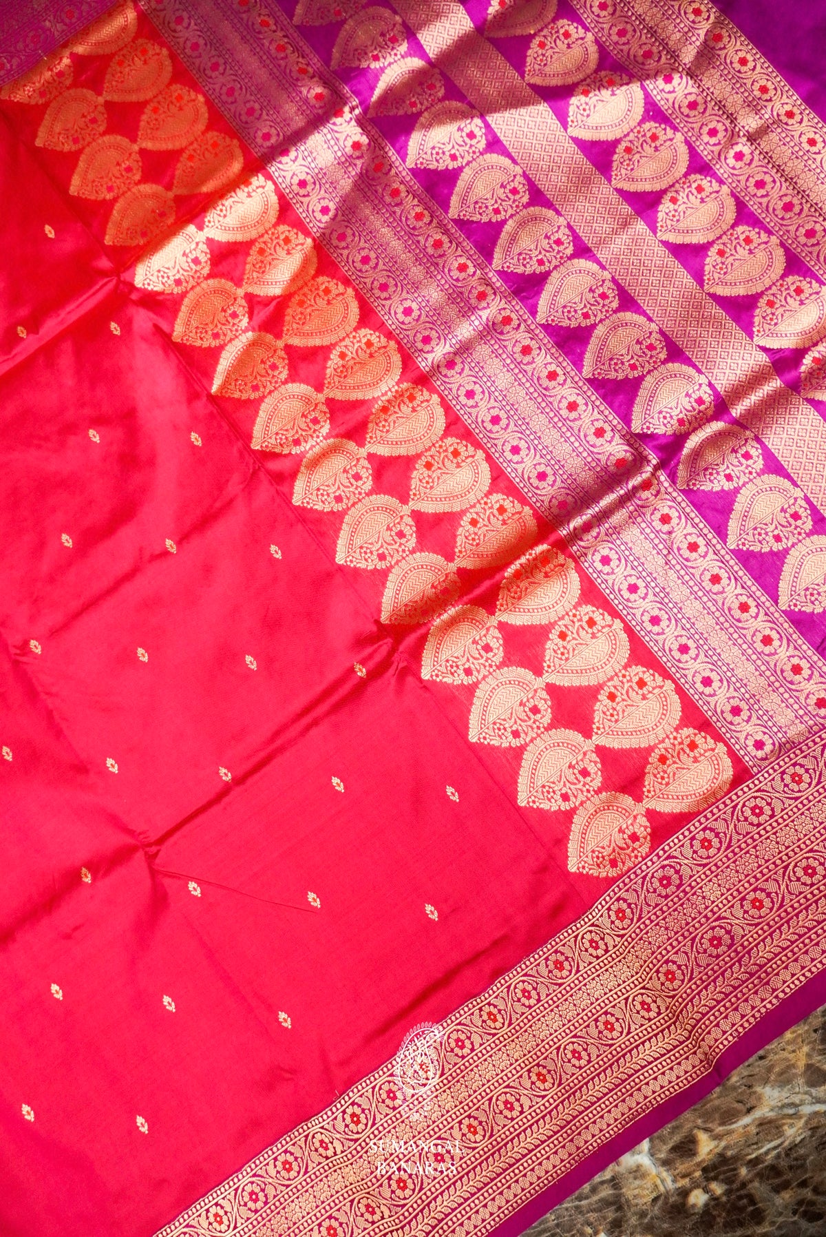 Handwoven Red Banarasi Katan Silk Saree