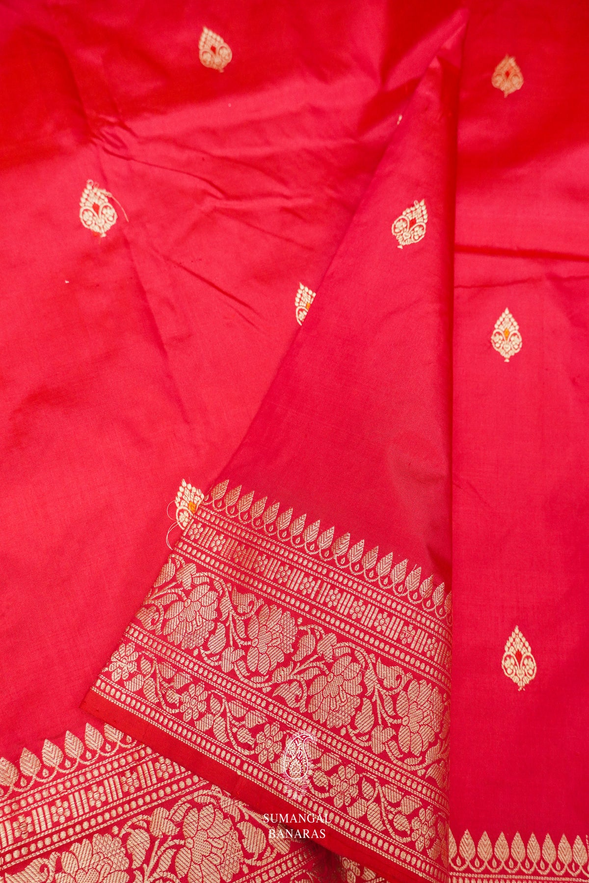 Handwoven Red Banarasi Katan Silk Saree