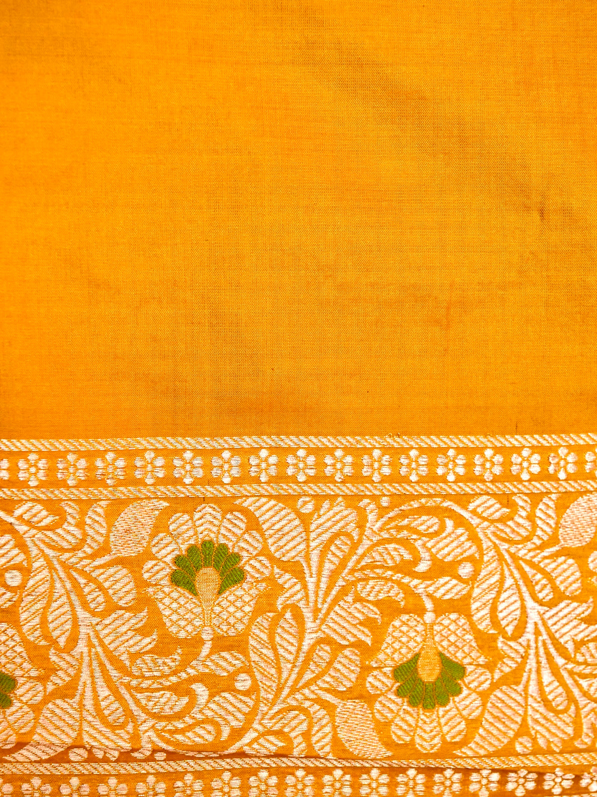 Handwoven Yellow Banarasi Katan Silk Saree