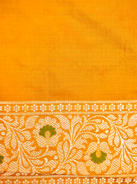 Handwoven Yellow Banarasi Katan Silk Saree