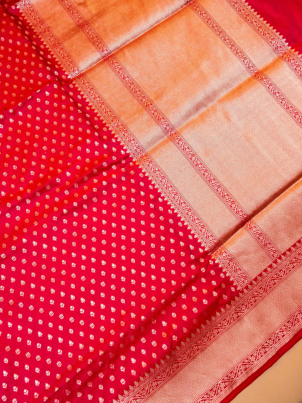 Handwoven Maroon Banarasi Katan Silk Saree