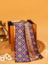 Handwoven Blue Banarasi Katan Silk Saree