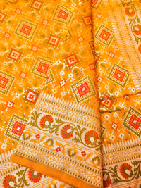 Handwoven Yellow Banarasi Katan Silk Saree