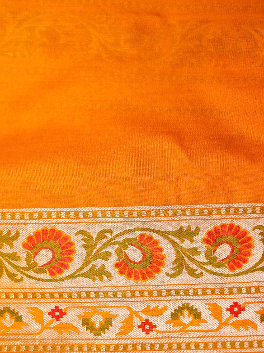 Handwoven Yellow Banarasi Katan Silk Saree