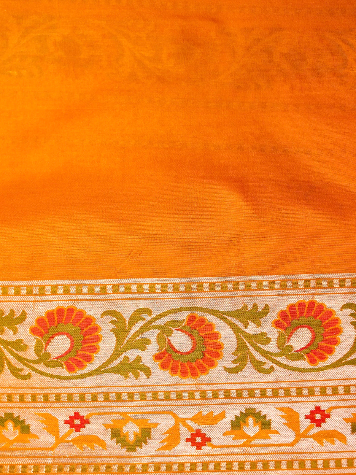 Handwoven Yellow Banarasi Katan Silk Saree