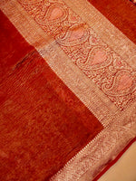 Handwoven Wine Banarasi Katan Silk Saree