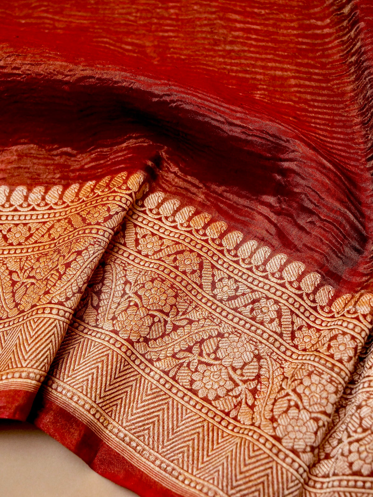 Handwoven Wine Banarasi Katan Silk Saree