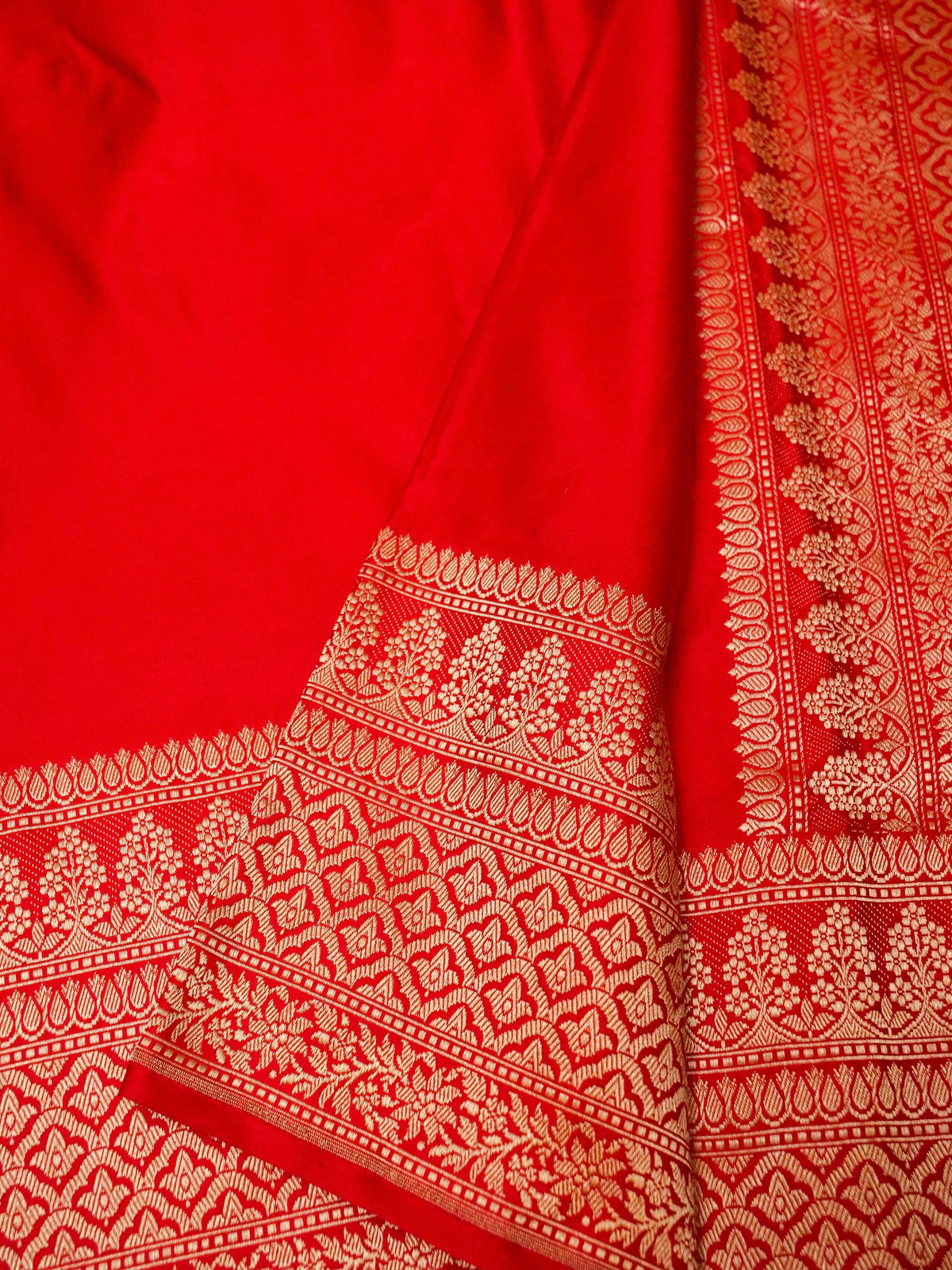 Handwoven Red Banarasi Katan Silk Saree