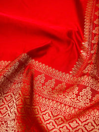 Handwoven Red Banarasi Katan Silk Saree