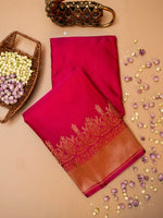 Handwoven pink Banarasi Katan Silk Saree