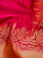 Handwoven pink Banarasi Katan Silk Saree