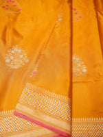 Handwoven Yellow Banarasi Katan Silk Saree