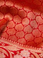 Handwoven REd Banarasi Katan Silk Saree