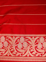 Handwoven REd Banarasi Katan Silk Saree