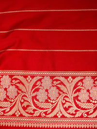 Handwoven REd Banarasi Katan Silk Saree