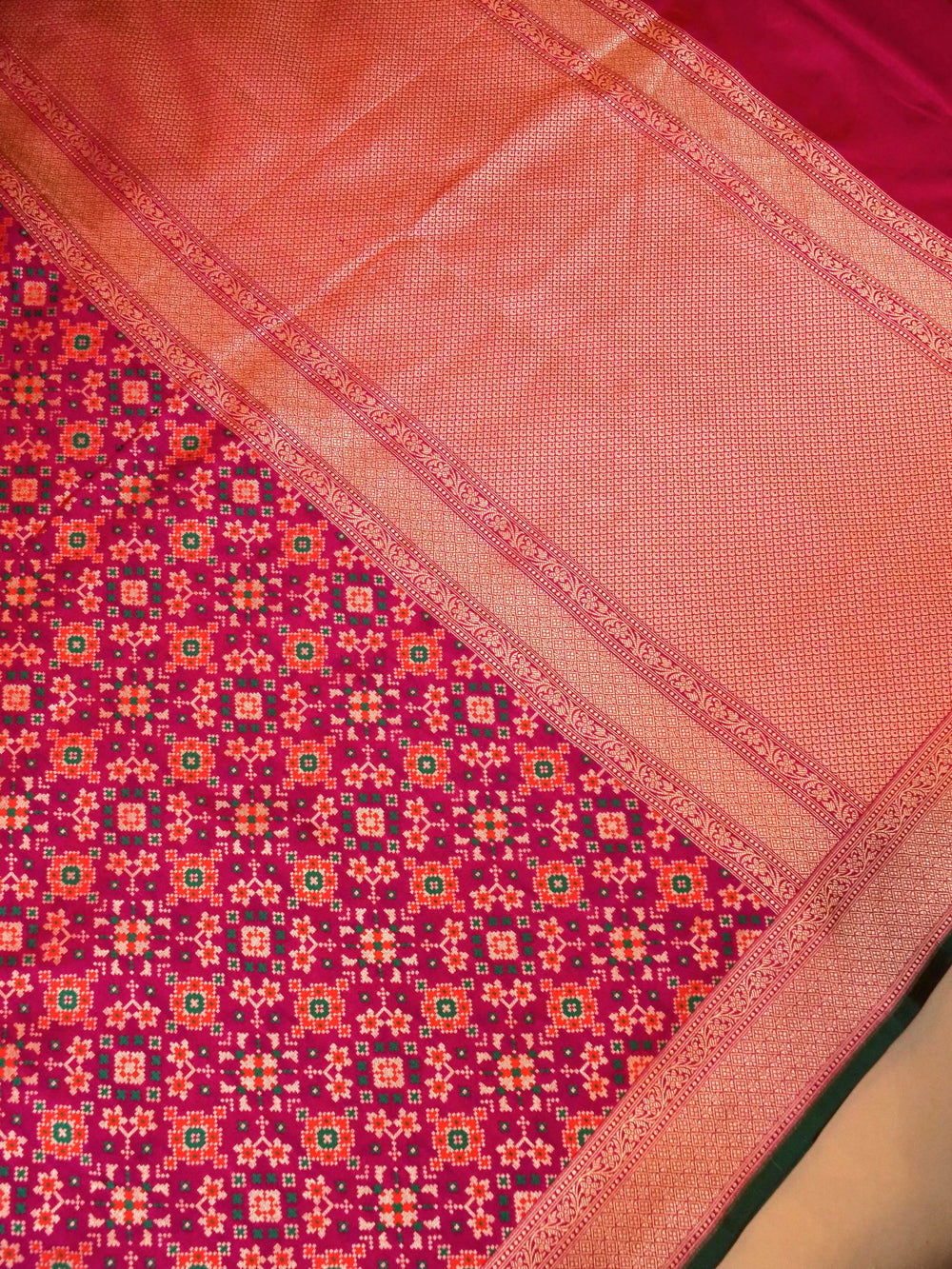 Handwoven Magenta Banarasi Katan Silk Saree