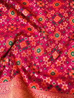 Handwoven Magenta Banarasi Katan Silk Saree