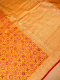 Handwoven Mustard Banarasi Katan Silk Saree