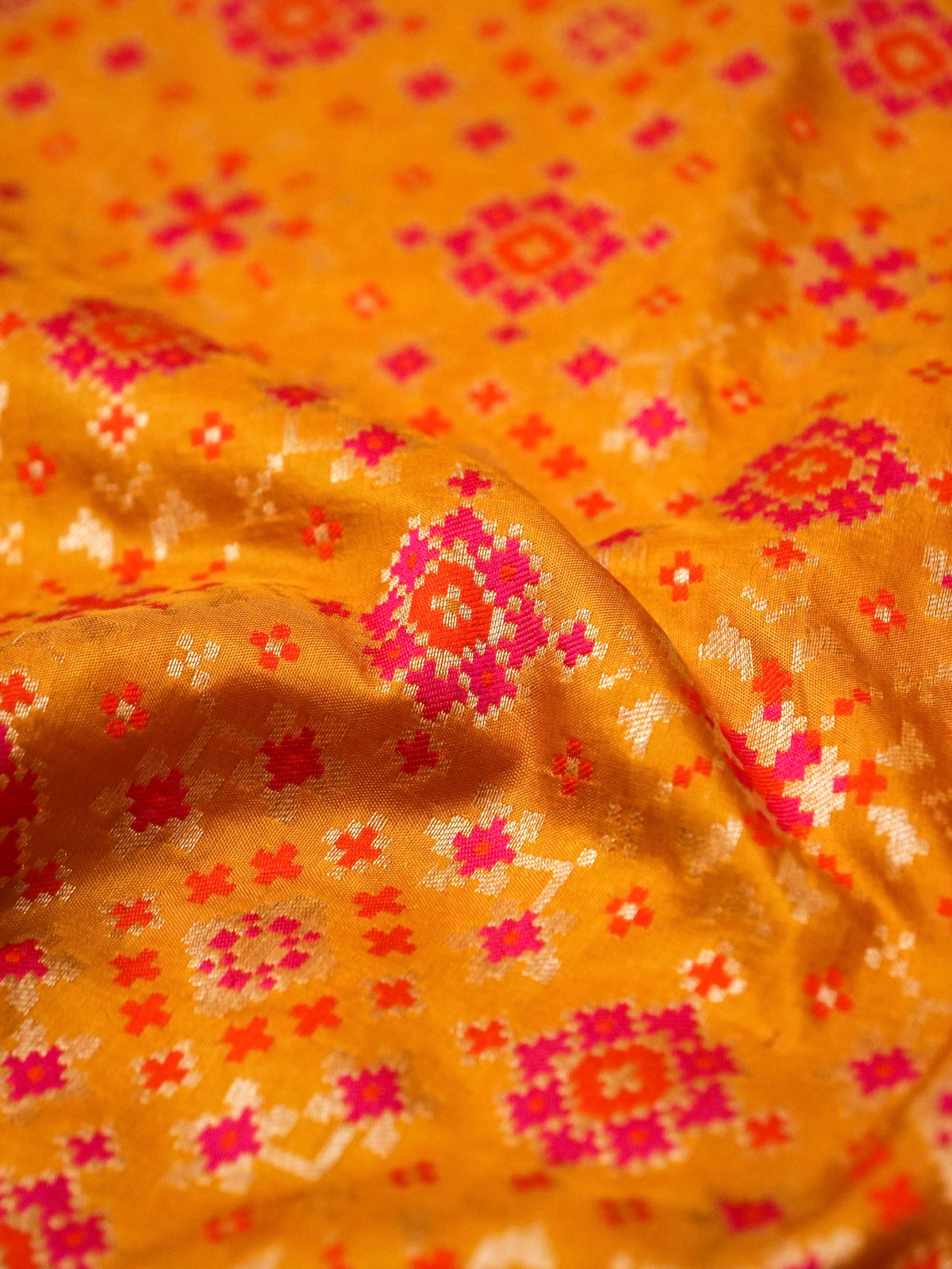 Handwoven Mustard Banarasi Katan Silk Saree