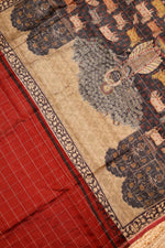 Handwoven Red Banarasi Tussar Silk Saree