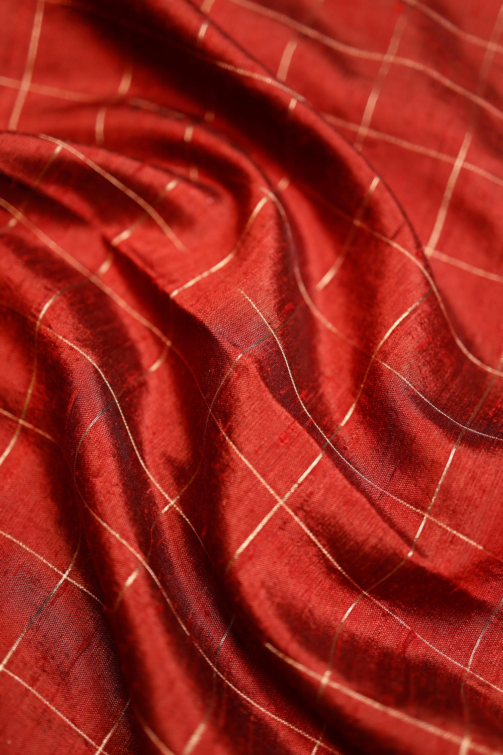 Handwoven Red Banarasi Tussar Silk Saree